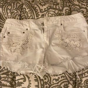 White floral shorts